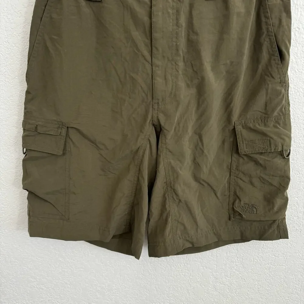 The North Face Men's Elastic Waist Outdoor Hiking Cargo Shorts Olive Green S